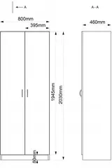 Madrasskap med d&#248;rer B80 x D46 x H203cm Antrasitt