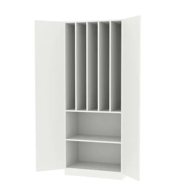 Madrasskap med dører B80 x D46 x H203cm Lysgrå 