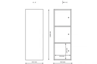 Stino perosnalgarderobe H3 B41 x D41 x H120 cm