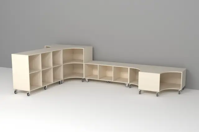 Kubus T- reol lav B119 x D45/83 x H49 cm 