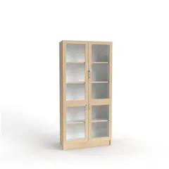 Orden materialskap 4 glassd&#248;rer bj&#248;rk B100 x D32 x H210 cm