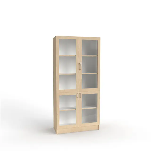 Orden materialskap 4 glassdører bjørk B100 x D32 x H210 cm 