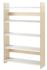 Støvelhylle klarlakkert B60 x D25 x H140 cm