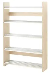 Støvelhylle klarlakkert B90 x D25 x H140 cm
