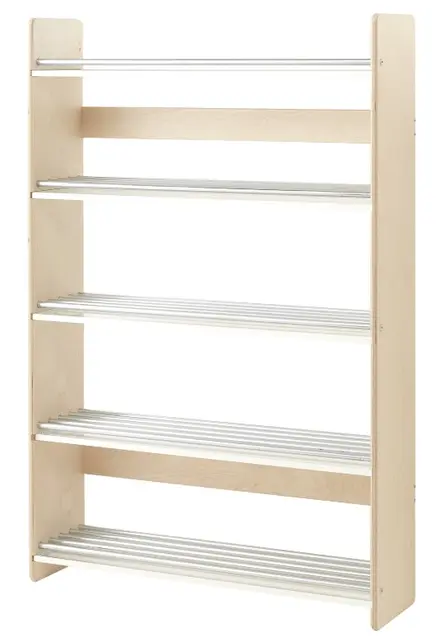 Støvelhylle klarlakkert B90 x D25 x H140 cm 