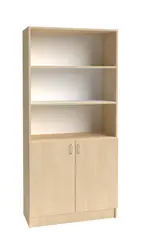 Orden bokhylle med skap bj&#248;rk B100 x D32 x H210 cm