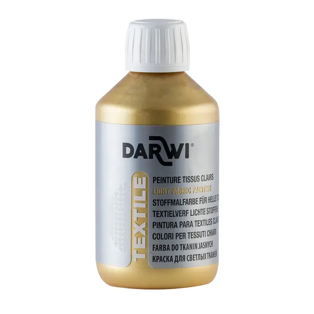 Darwi tekstilmaling gull 250 ml 
