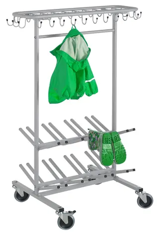 Klesvogn med skostativ B87 x D59 x H128 cm