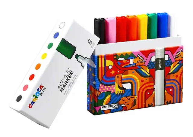 Akryl tusjer Ø2 mm,  8 stk 