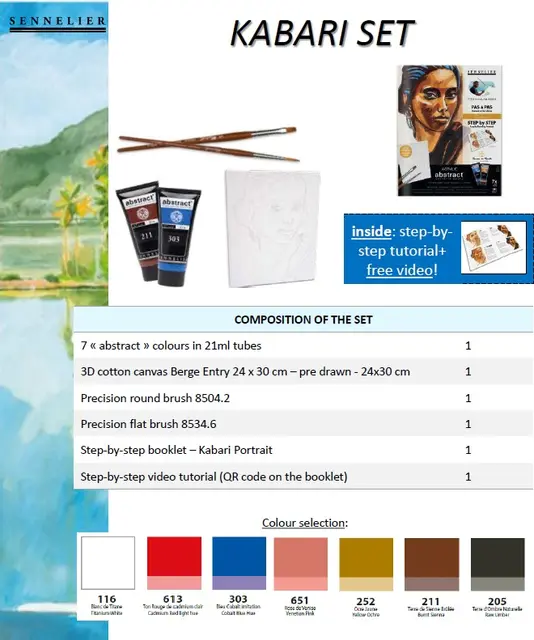 Steg-for-steg portrettmaling Kabari sett 