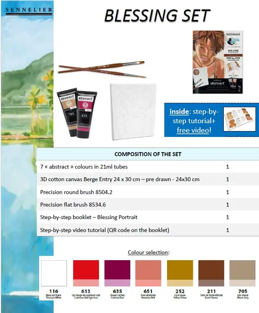 Steg-for-steg portrettmaling Blessing sett 