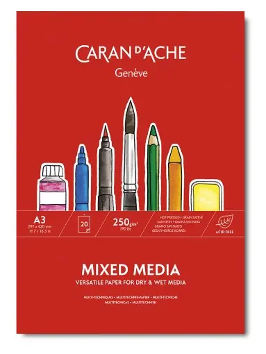 Caran d'Ache mixed media papir A3, 250 g, 20 ark 