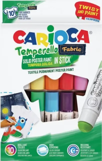 Tekstil fargestifter 10 stk 