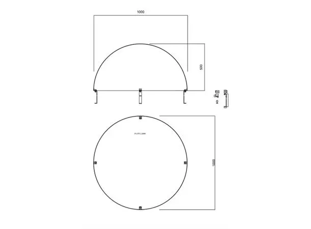 Stålkuppel Ø100 cm 