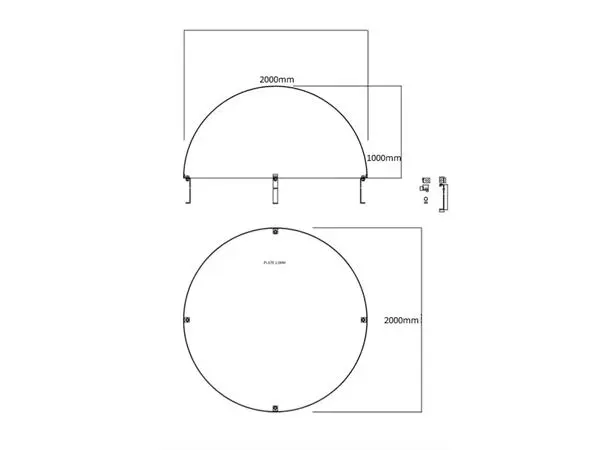 Stålkuppel Ø200 cm 