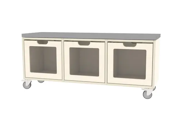 Kubus benk med hjul B120 x D38 x H46 cm 