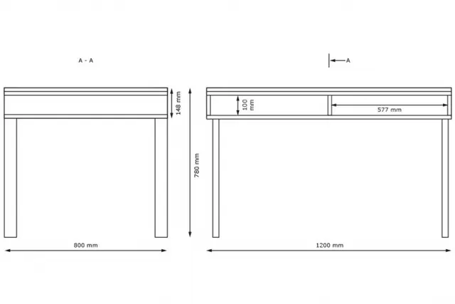 Fantasia lysbord B120 x D 80 X H78 cm 