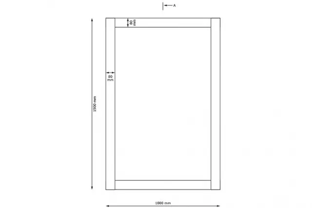 Speil stort B100 x D1,5 x H150 cm 