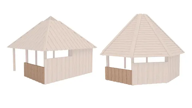 Bålhus sidevegg 1/2 høyde H90 cm 