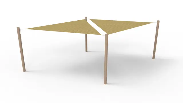 Solseilkombinasjon med 2 trekantseil 2 x L360 x B360 x D360 x H230 cm 