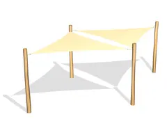 Solseilkombinasjon med 2 trekantseil 2 x L360 x B360 x D360 x H230 cm