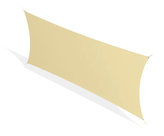 Solseil firkantet for sidemontering L300 x B150 cm 