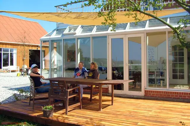 Solseil trekantet stort L500 x B500 x D500 cm 