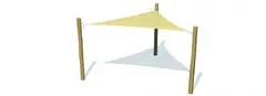 Solseil trekant med stolper L420 x B420 x D420 x H230 cm