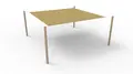 Solseil firkantet med stolper L420 x B420 cm