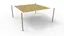 Solseil firkantet med stolper L420 x B420 cm