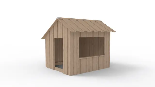 Core lekehus med kjøpmannsdisk L220 x B170 x H200 cm, lerk 