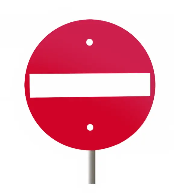 Trafikkskilt innkjøring forbudt 