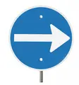 Trafikkskilt kjøreretning høyre