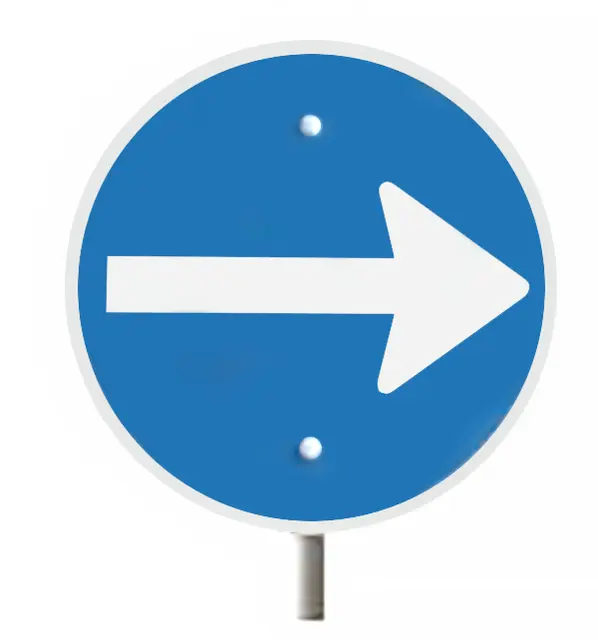 Trafikkskilt kjøreretning høyre 