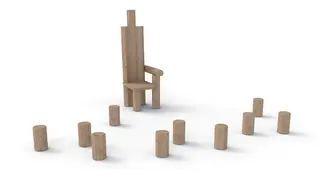 Core robinia eventyrstol med 10 stubber