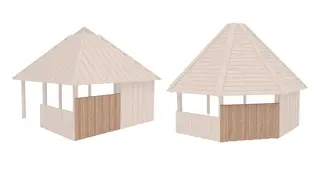 Bålhus sidevegg 3/4 høyde H135 cm