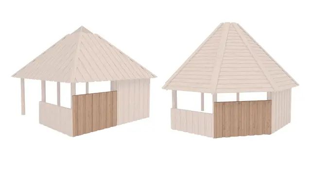 Bålhus sidevegg 3/4 høyde H135 cm 