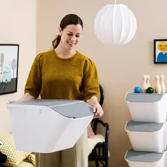 SmartStore stabelbar kasse med lokk 37l B39 x D55 x H32 cm