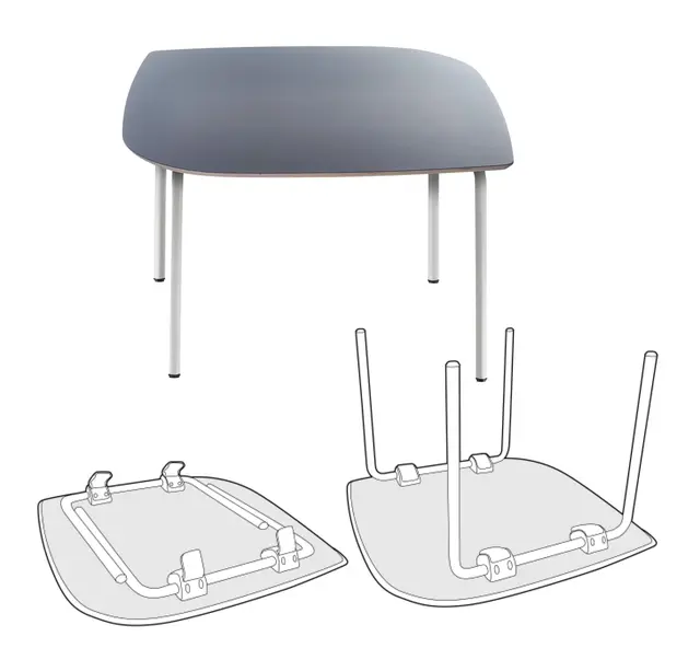 Space bord 2 B110 x D110 x H72 cm 