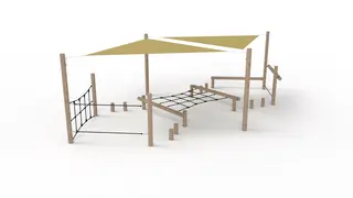 Mini balansebane med solseil L790 x B300 x H220 cm