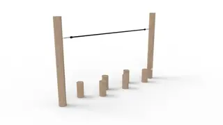 Trigonor Basic balansestolper med tau L210 x B30 x H130 cm