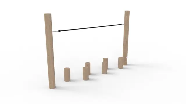 Trigonor Basic balansestolper med tau L210 x B30 x H130 cm 