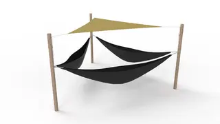 Hengekøyekombinasjon med solseil L400 x B340 x D340 x H220 cm