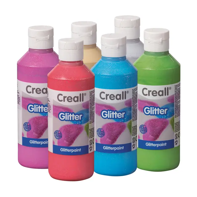Creall glittermaling 6 stk x 250 ml 