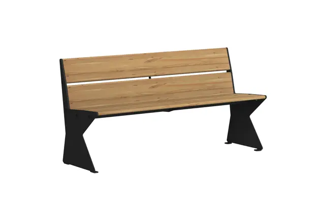 Tuva Time benk med rygg 3-seter B158 x H45 cm 