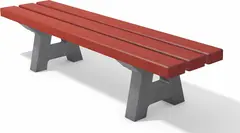 Canetti barnebenk grå/rød B150 x D34 x H34 cm