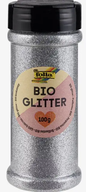 Bioglitter sølv 100 g 