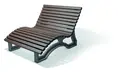 Aveto sun lounger gr&#229;/brun B150 x D28 x H34 cm