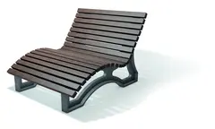 Aveto sun lounger grå/brun B150 x D28 x H34 cm