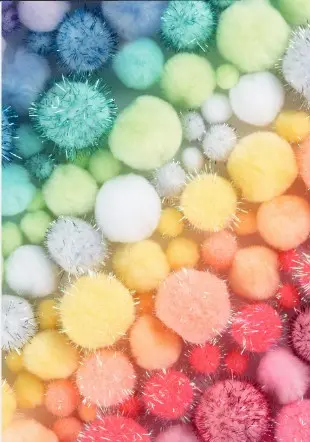 Pompon pastell megamix Ø2-4 cm, 900 stk 